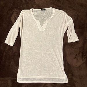 Cream color 3/4 sleeve linen shirt size small